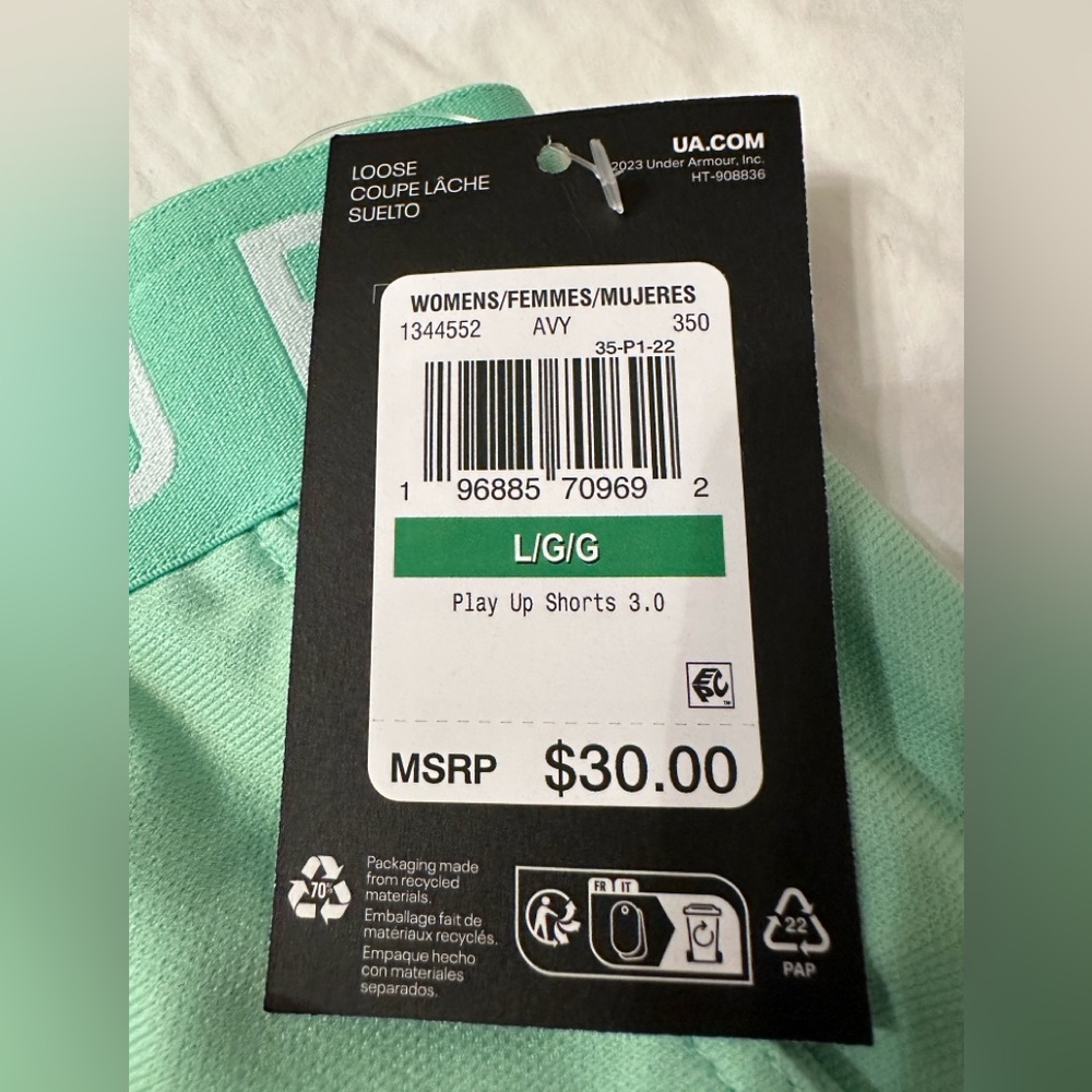 Under Armour Women's Loose Play Up Vibrant Green Athletic Shorts - NWT - Size L - Picture 7 of 12